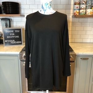 Eileen Fisher | Black Crewneck Pullover Sweatshirt